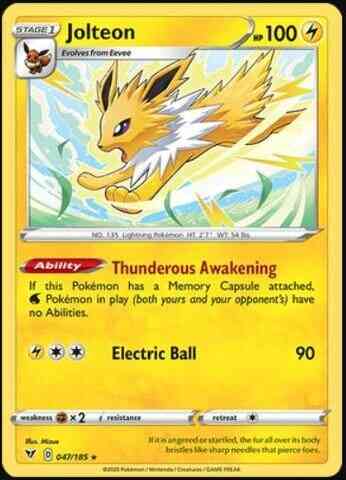 Jolteon - 047/185 - Rare [swsh4-047] [Non-Holo]