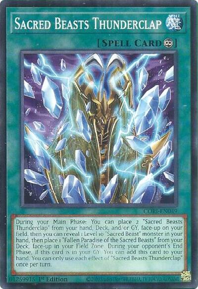 Sacred Beasts Thunderclap - CORI-EN049 - Common - 1st Edition