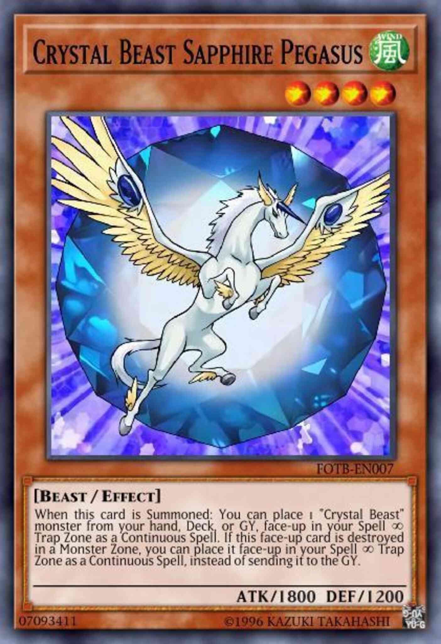 Crystal Beast Sapphire Pegasus - LED2-EN042 - Common - 1st Edition