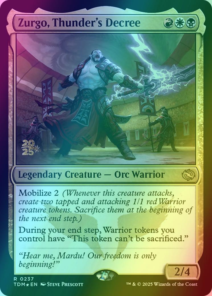 Zurgo, Thunder's Decree [237s] [Prerelease] [Tarkir: Dragonstorm: Promos] [Foil]