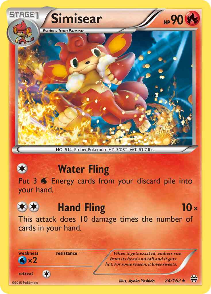 Simisear - 24/162 - Rare [xy8-24] [Reverse Holo]