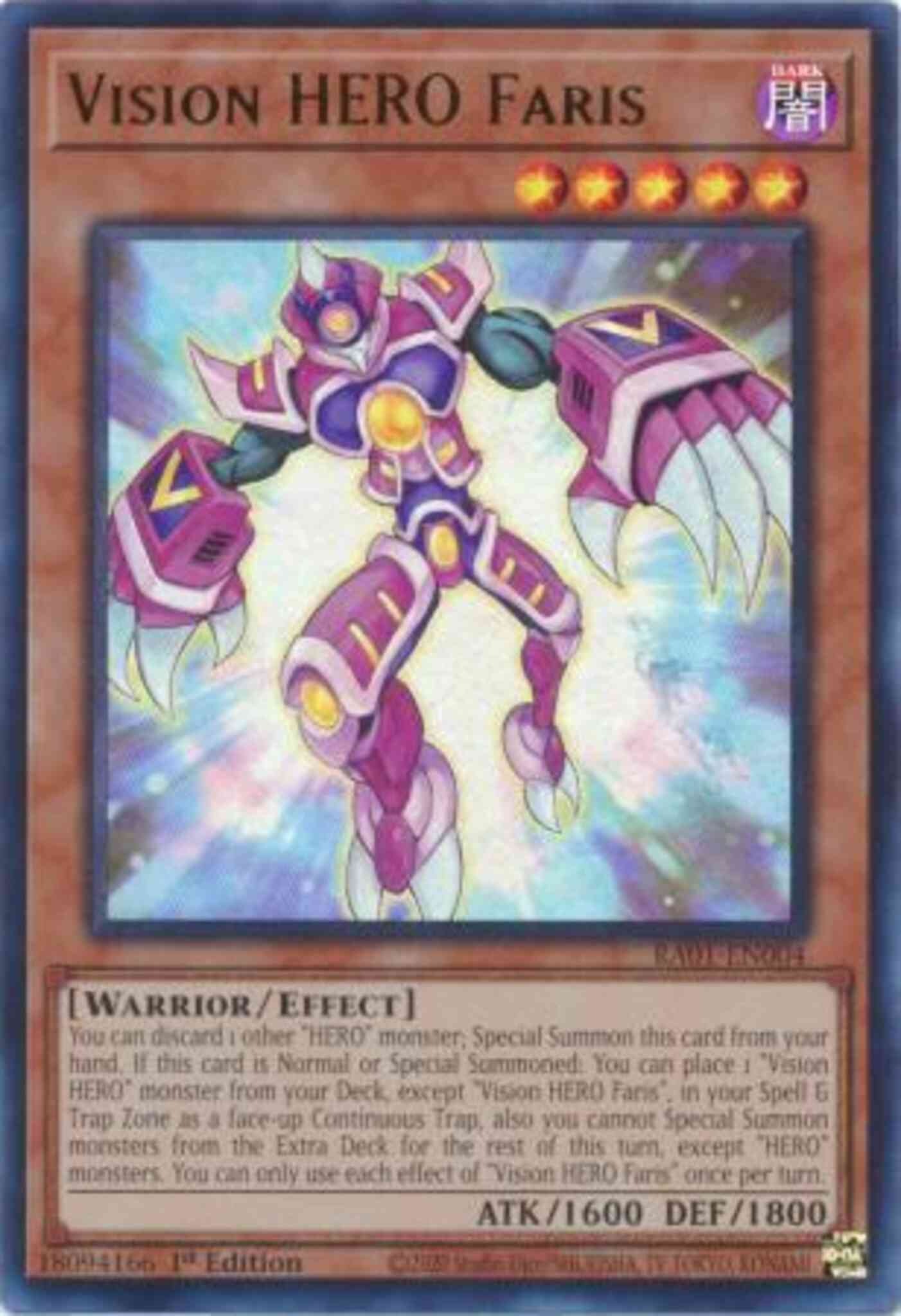 Vision HERO Faris - RA01-EN004 - Ultra Rare - 1st Edition