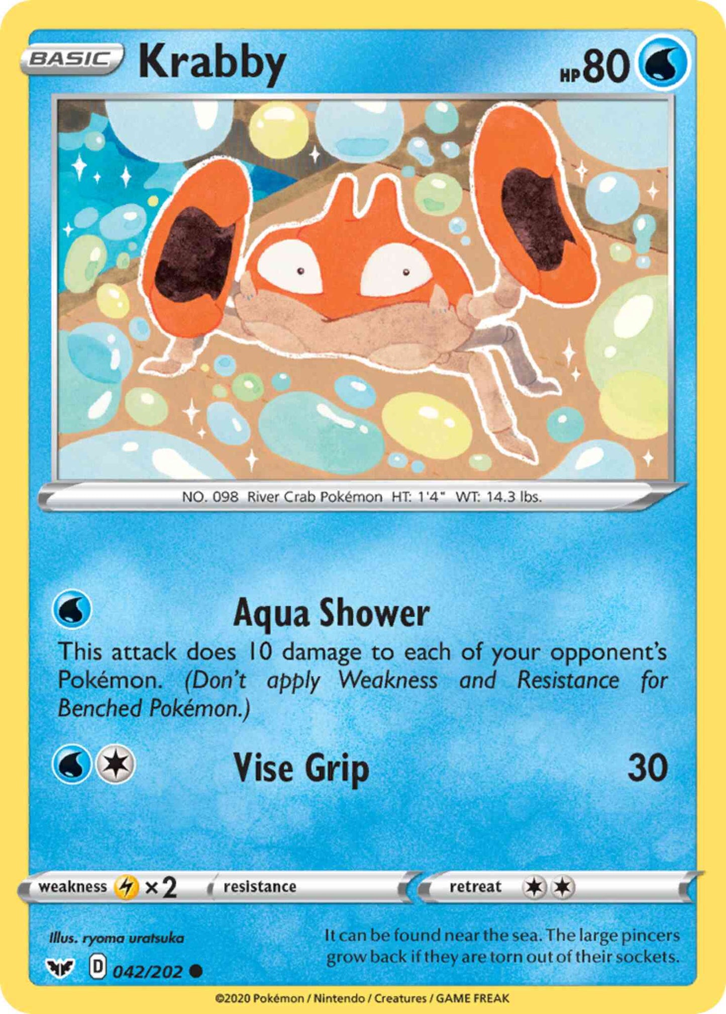 Krabby - 042/202 - Common [swsh1-042] [Reverse Holo]