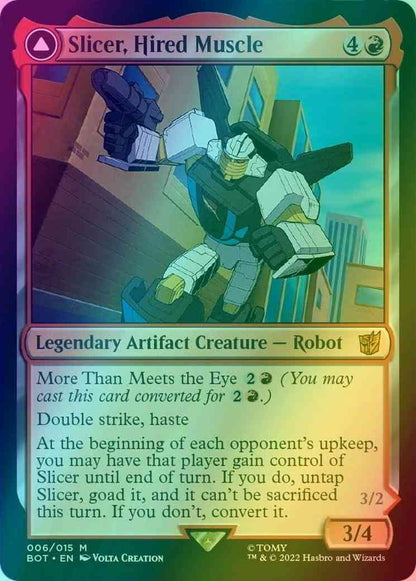 Slicer, Hired Muscle // Slicer, High-Speed Antagonist [6] [Universes Beyond: Transformers] [Foil]