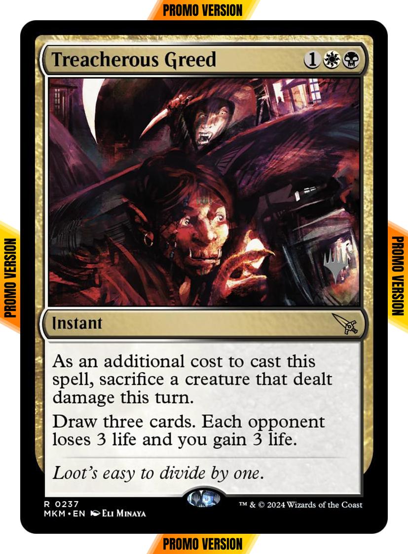 Treacherous Greed [237p] [Promo Pack] [Murders at Karlov Manor: Promos] [Non-Foil]
