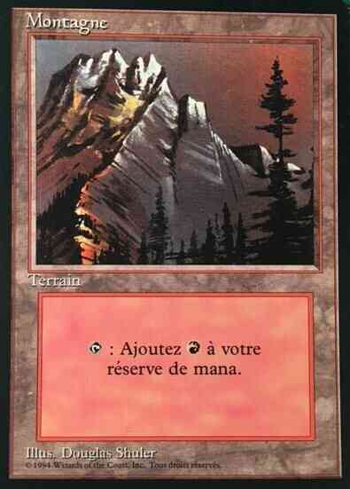 Mountain - French [Red Sky Behind Tall Tree] [301] [Foreign Black Border: French] [Non-Foil]
