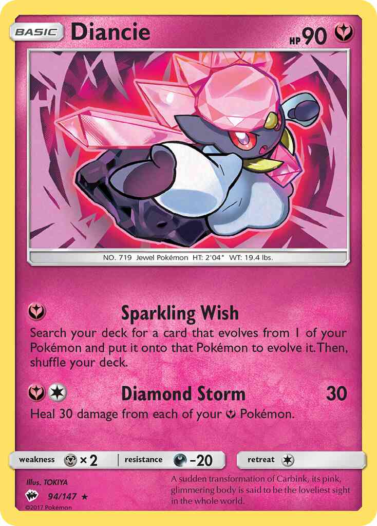 Diancie - 94/147 - Rare Holo [sm3-94] [Holo]