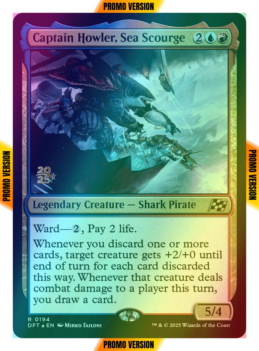 Captain Howler, Sea Scourge [194s] [Prerelease] [Aetherdrift: Promos] [Foil]