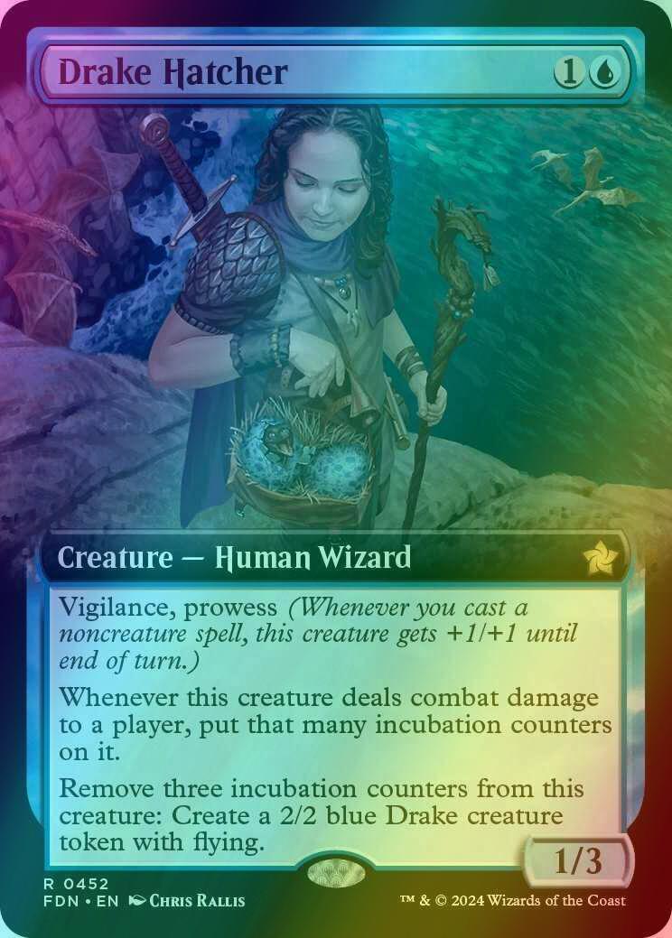 Drake Hatcher [452] [Extended Art] [Foundations] [Foil]