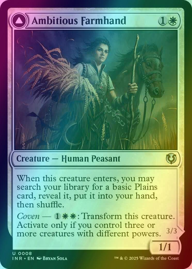 Ambitious Farmhand // Seasoned Cathar [8] [Innistrad Remastered] [Foil]