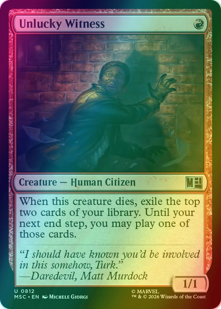 Unlucky Witness [812] [Jumpstart] [Marvel Super Heroes: Commander] [Foil]