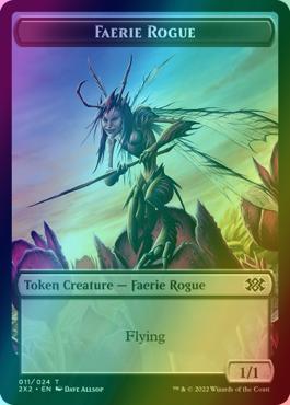 Angel Token (03) // Faerie Rogue Token (11) [Double Masters 2022: Tokens] [Foil]