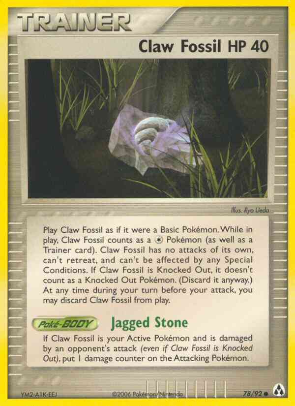 Claw Fossil - 78/92 - Common [ex12-78] [Reverse Holo]