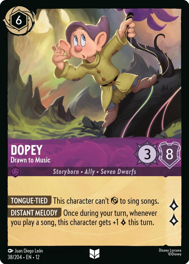 Dopey - Drawn to Music - 38/204 [Wilds Unknown] [Non-Foil]