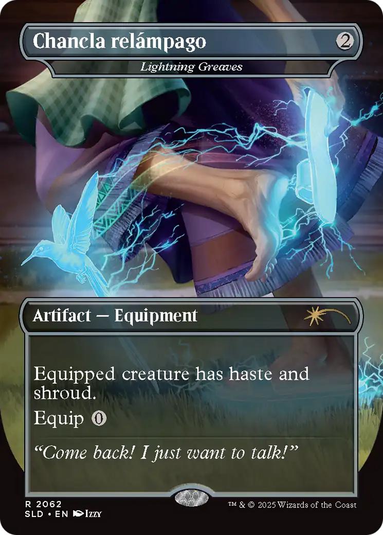 Chancla relámpago - Lightning Greaves [2062] [Borderless] [Nuestra Magia] [Secret Lair Drop] [Non-Foil]