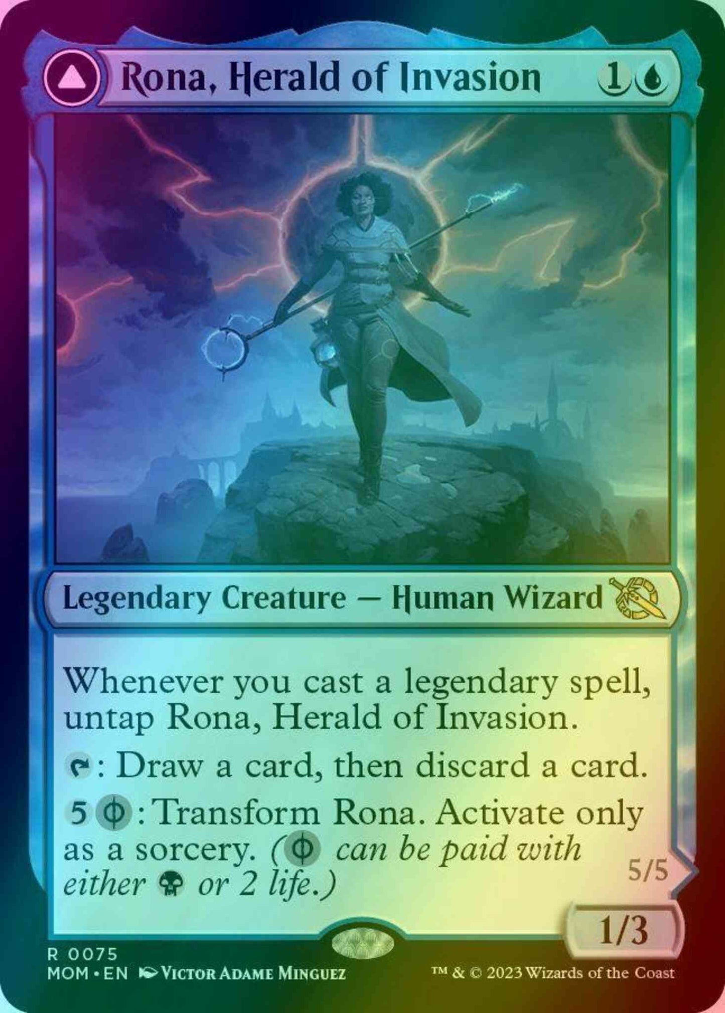 Rona, Herald of Invasion // Rona, Tolarian Obliterator [75] [March of the Machine] [Foil]