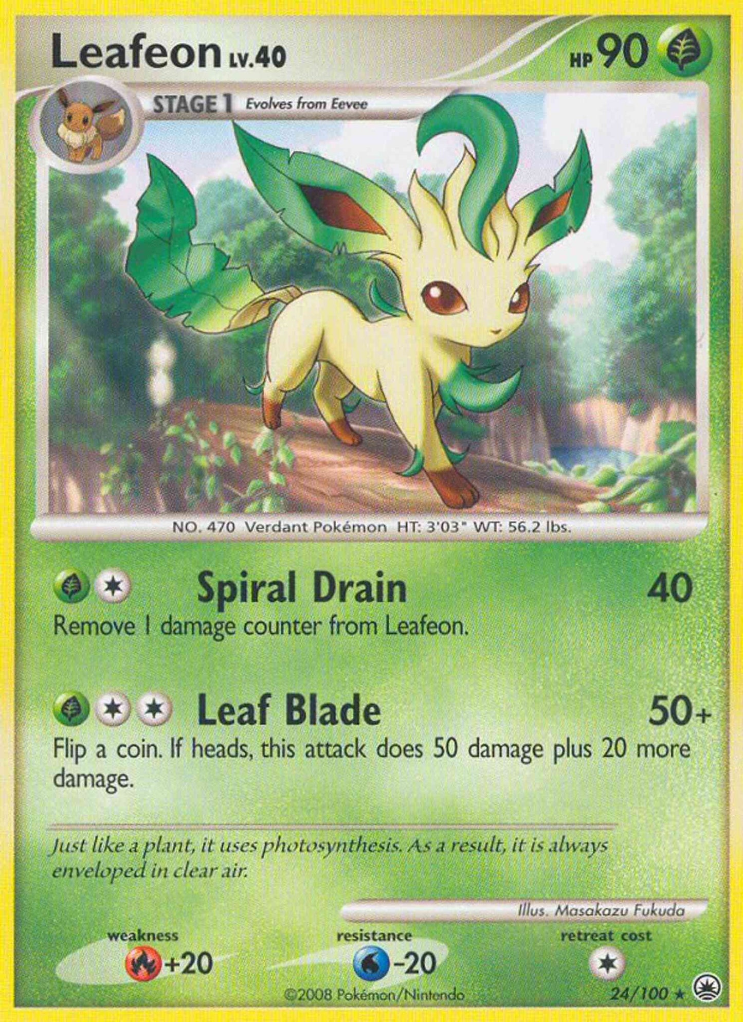 Leafeon - 24/100 - Rare [dp5-24] [Non-Holo]