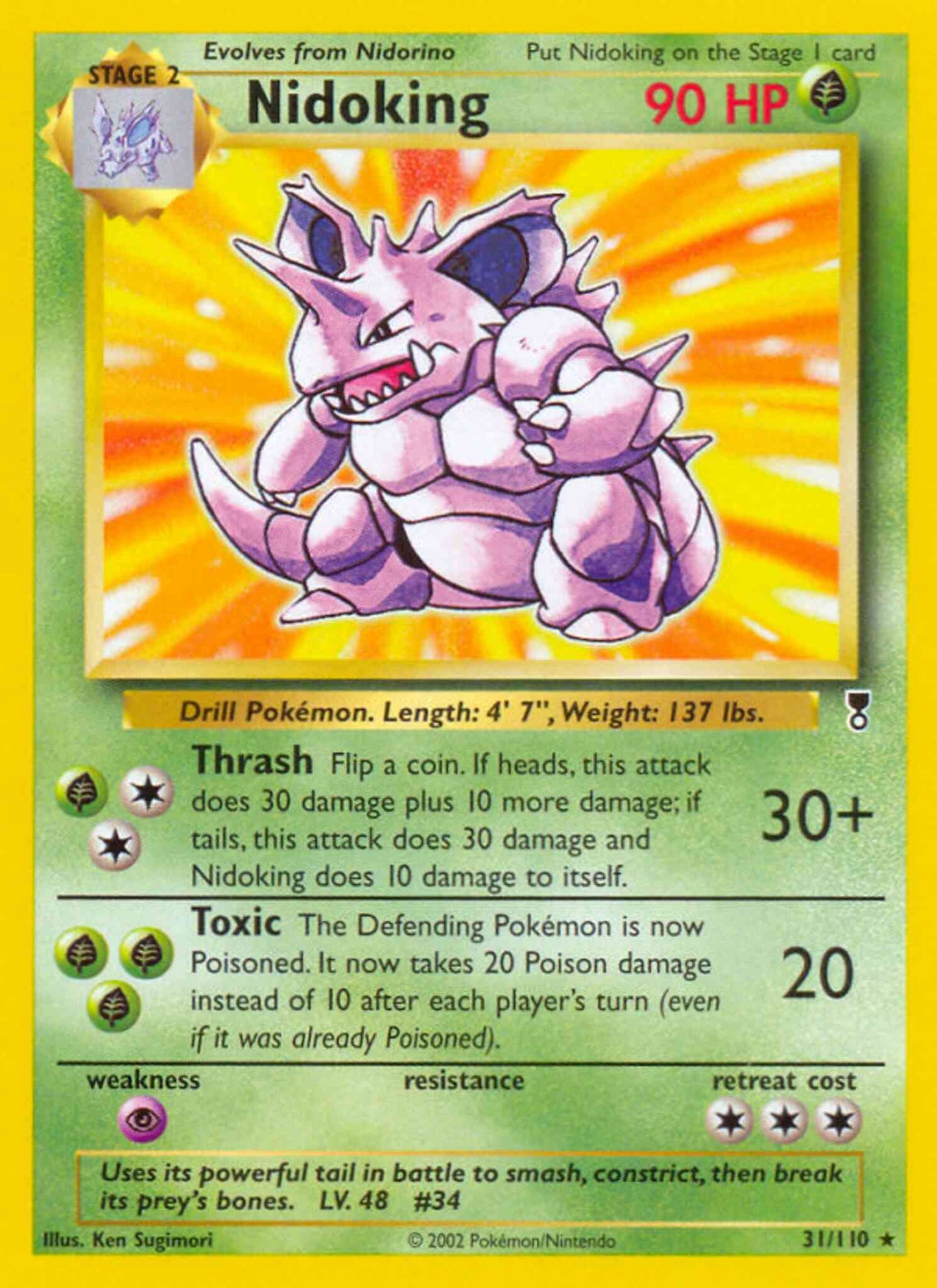 Nidoking - 31/110 - Rare [base6-31] [Reverse Holo]