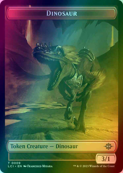 Dinosaur Token (09) // Treasure Token (18) [The Lost Caverns of Ixalan: Tokens] [Foil]
