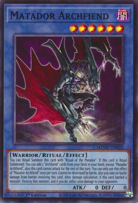Matador Archfiend - MZMU-EN022 - Super Rare - 1st Edition