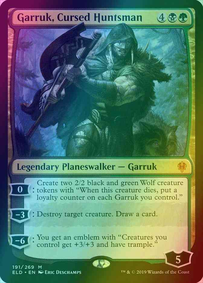 Garruk, Cursed Huntsman [191] [Throne of Eldraine] [Foil]