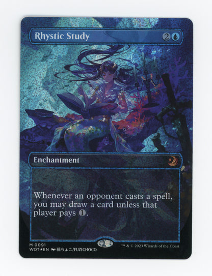 Rhystic Study — Borderless|Anime|Confetti Foil — ID 18904