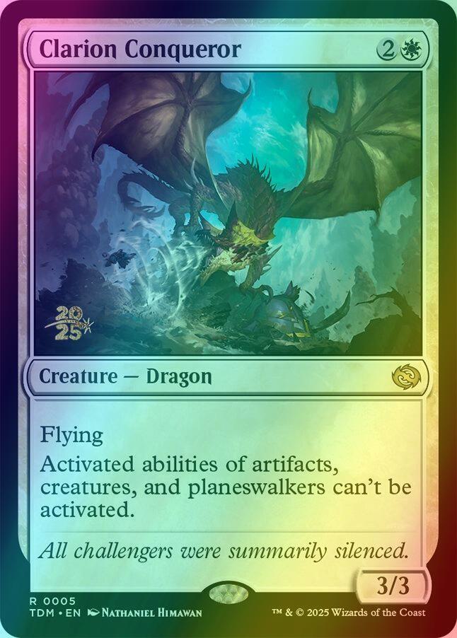 Clarion Conqueror [5s] [Prerelease] [Tarkir: Dragonstorm: Promos] [Foil]
