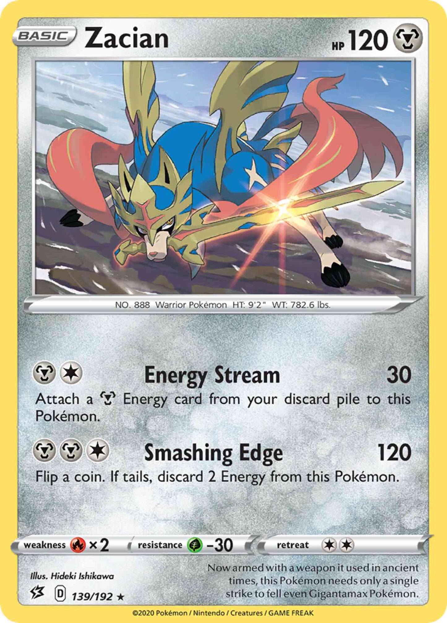 Zacian - 139/192 - Rare [swsh2-139] [Reverse Holo]