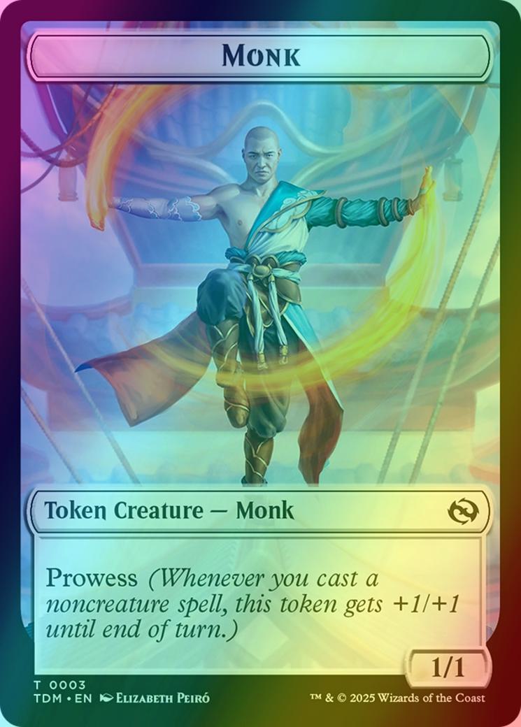 Copy Token (01) // Monk Token (03) [Tarkir: Dragonstorm: Tokens] [Foil]