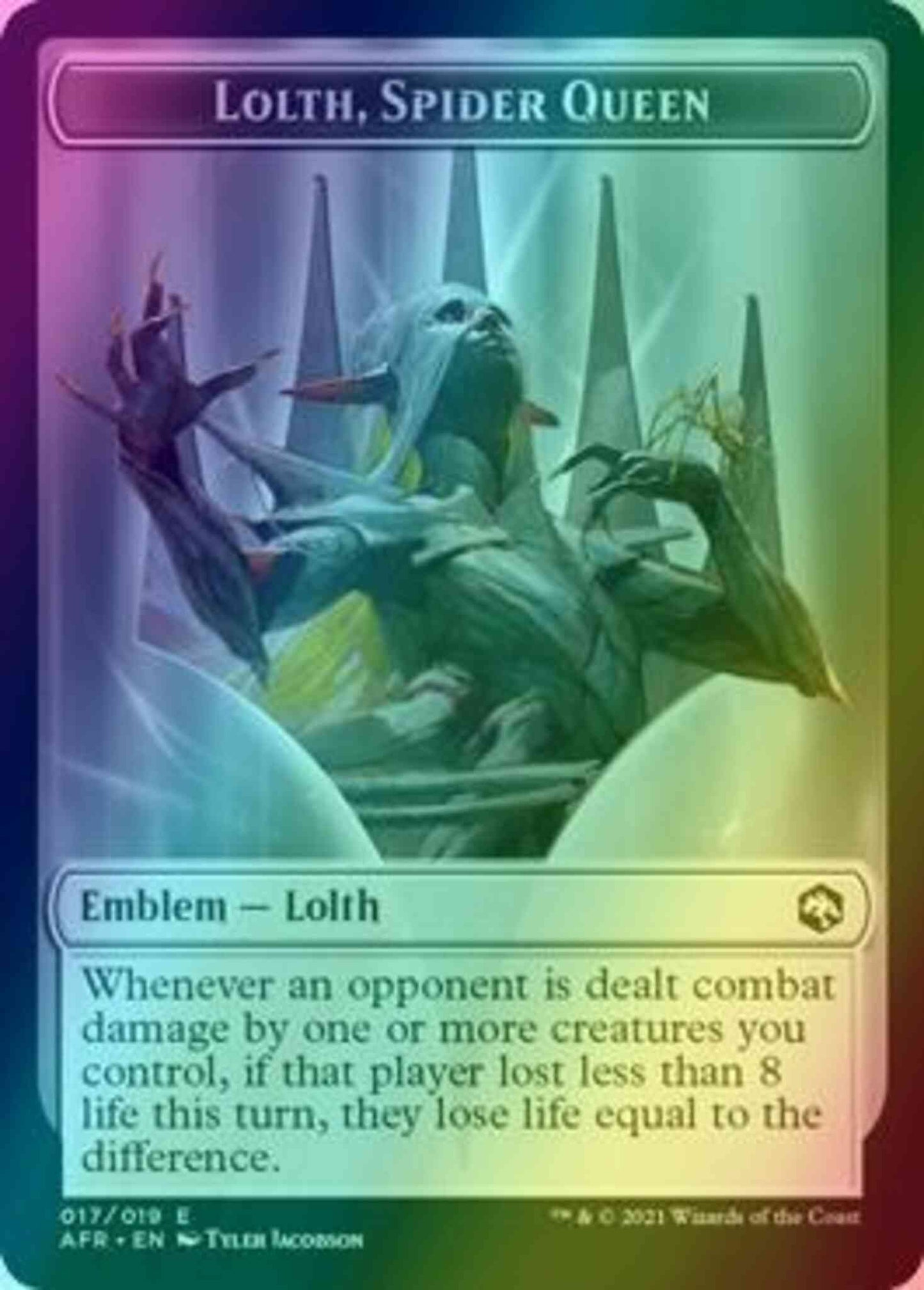 Lolth, Spider Queen Emblem (17) // Wolf Token (14) [Adventures in the Forgotten Realms: Tokens] [Foil]