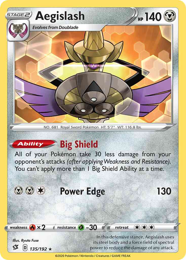 Aegislash - 135/192 - Rare [swsh2-135] [Reverse Holo]