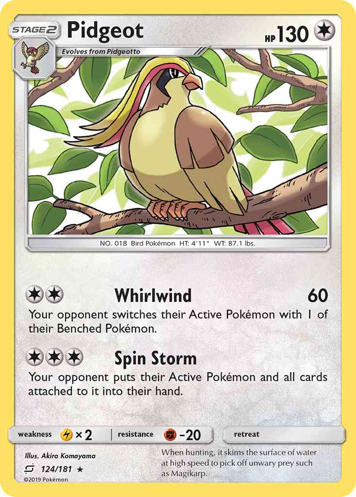 Pidgeot - 124/181 - Rare [sm9-124] [Non-Holo]