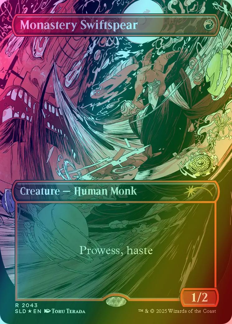 Monastery Swiftspear [2043] [Borderless] [VROOM] [Secret Lair Drop] [Raised Foil]