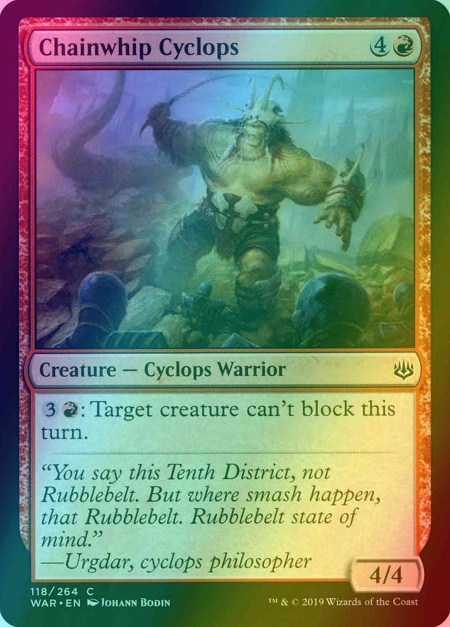 Chainwhip Cyclops [118] [War of the Spark] [Foil]