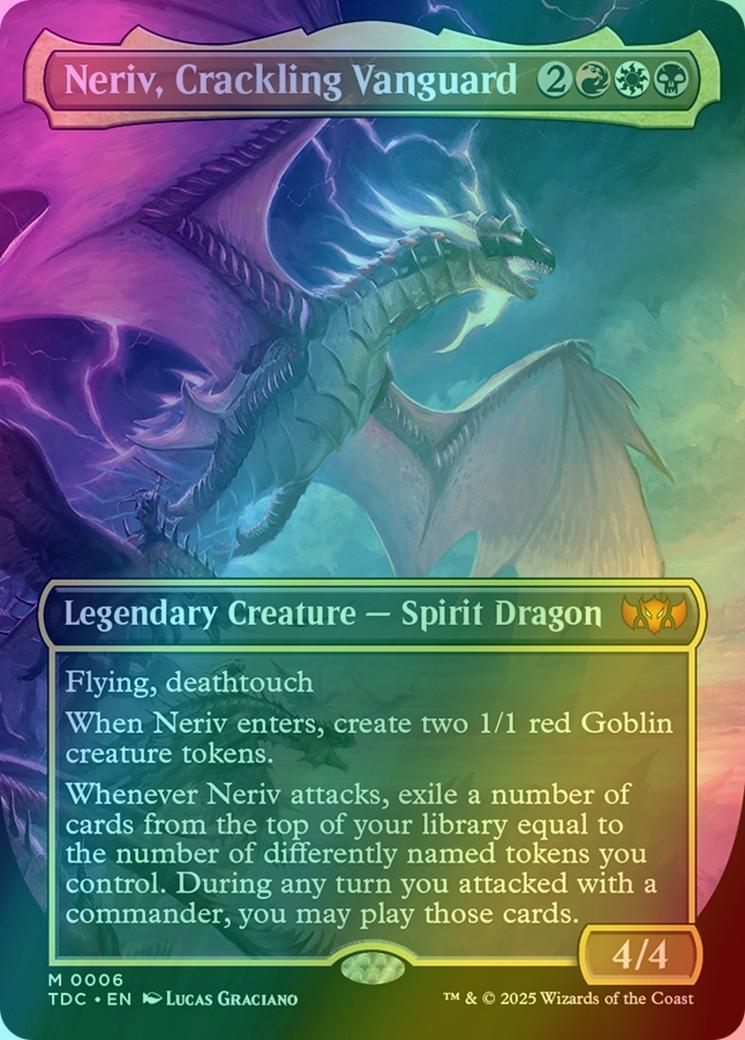Neriv, Crackling Vanguard [6] [Borderless] [Tarkir: Dragonstorm: Commander] [Foil]