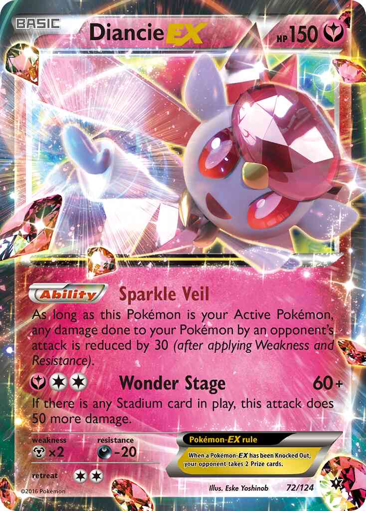 Diancie-EX - 72/124 - Rare Holo EX [xy10-72] [Ultra]