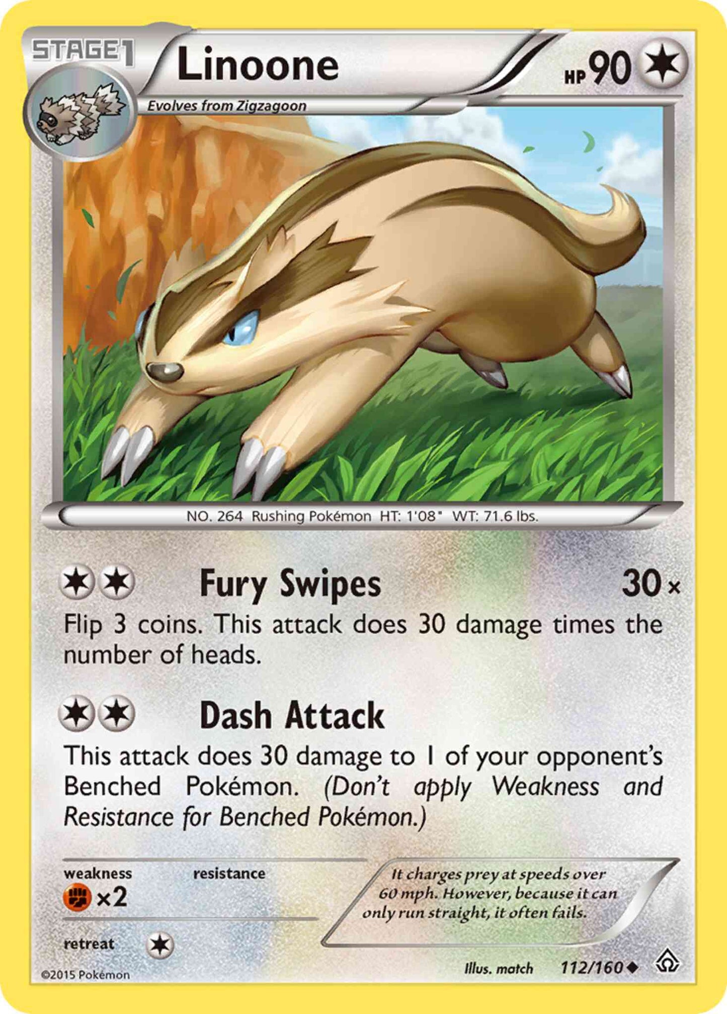 Linoone - 112/160 - Uncommon [xy5-112] [Non-Holo]