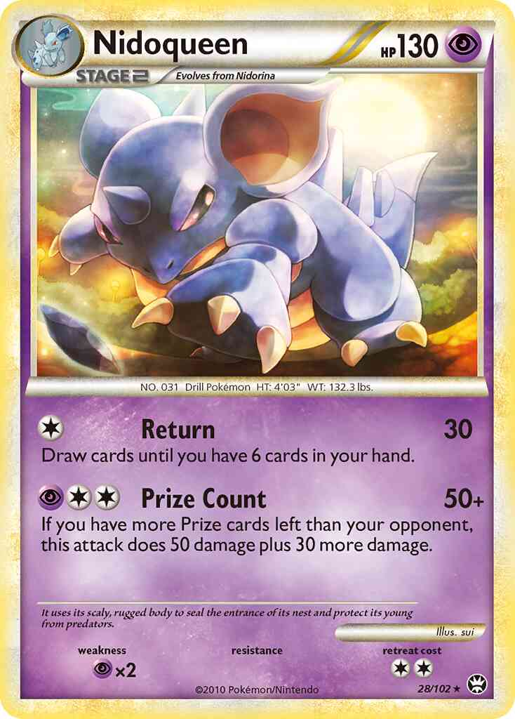 Nidoqueen - 28/102 - Rare [hgss4-28] [Reverse Holo]