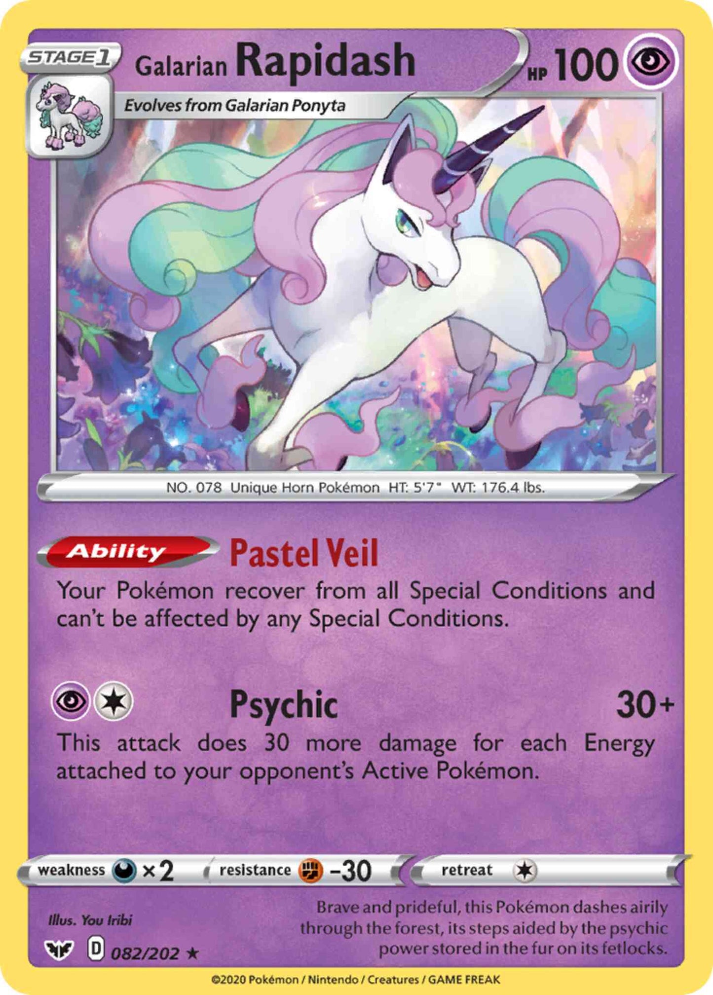 Galarian Rapidash - 082/202 - Rare [swsh1-082] [Reverse Holo]