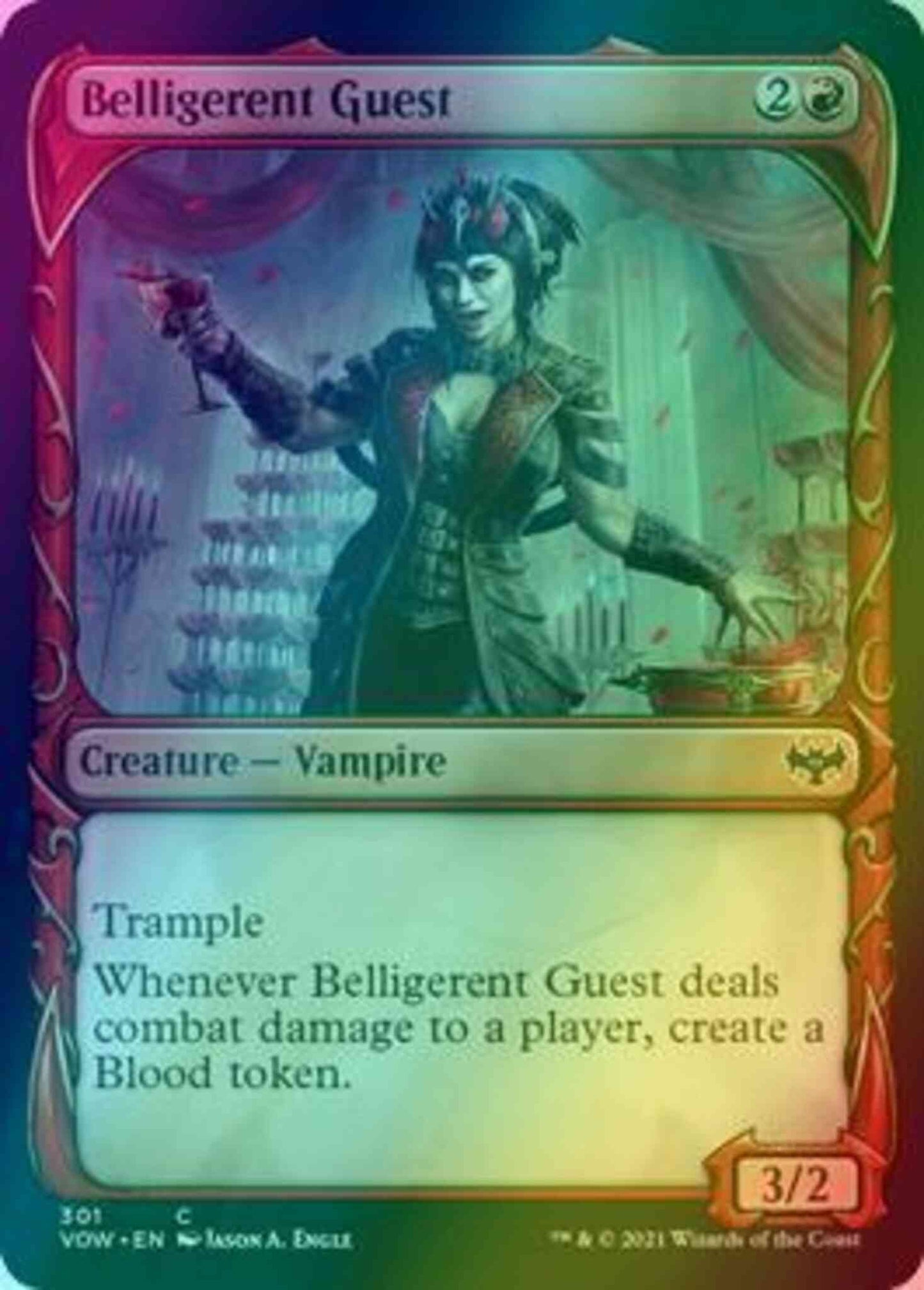Belligerent Guest [301] [Fang Frame Showcase] [Innistrad: Crimson Vow] [Foil]