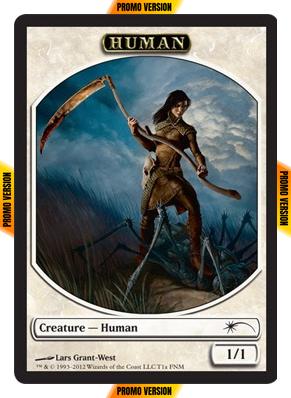 Human Token (1a) // Wolf Token (1b) [1a] [Friday Night Magic 2012] [Non-Foil]
