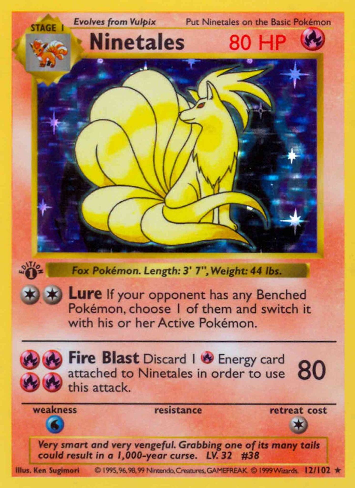 Ninetales - 12/102 - Rare - 1st Edition [base1-12] [Holo]