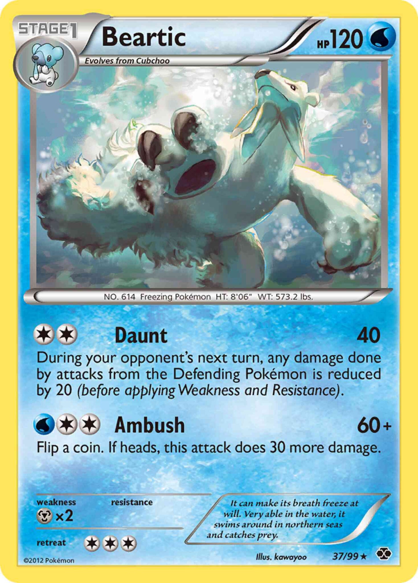Beartic - 37/99 - Rare [bw4-37] [Reverse Holo]