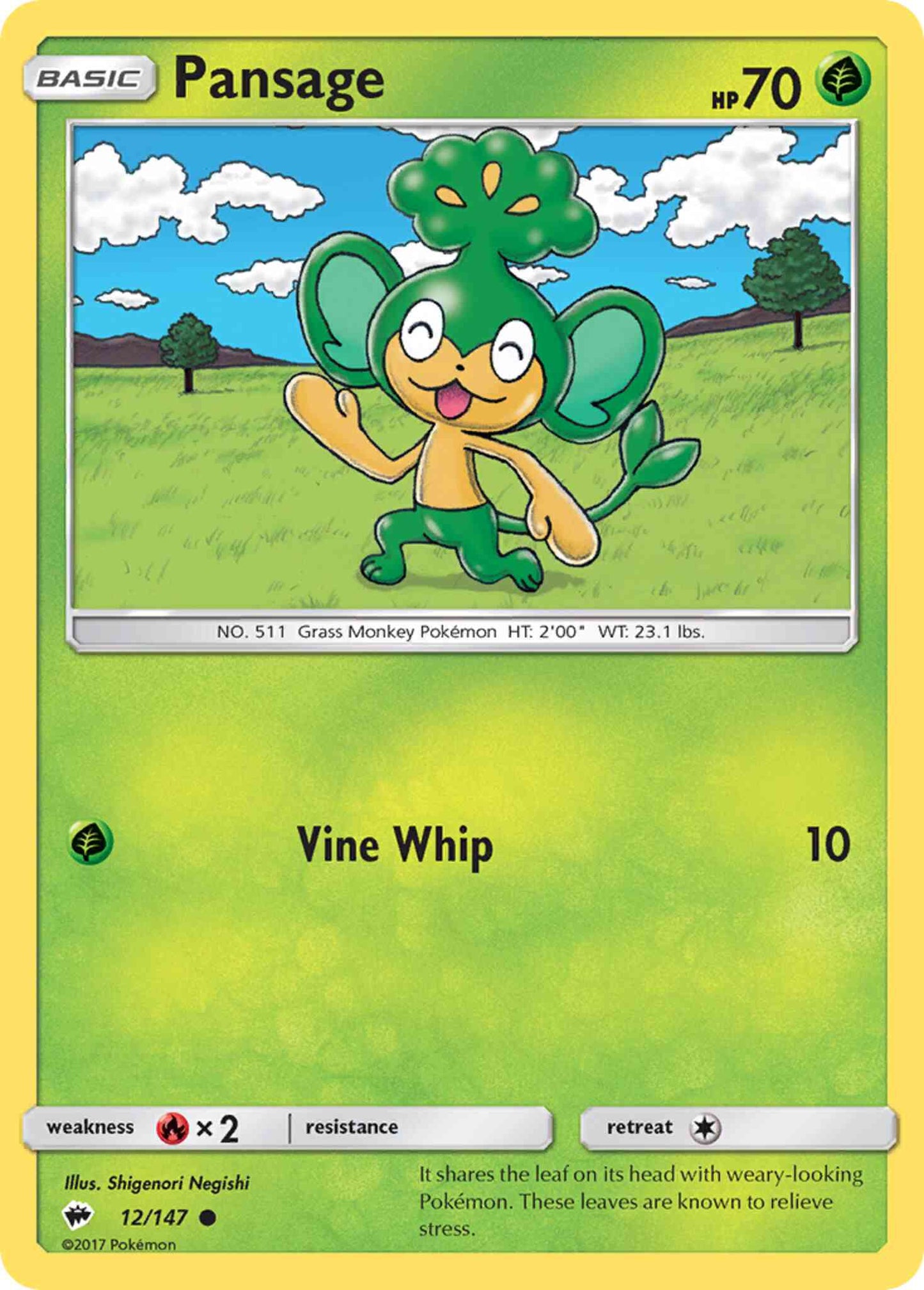 Pansage - 12/147 - Common [sm3-12] [Non-Holo]