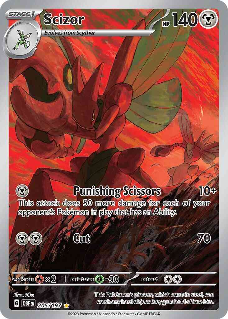 Scizor - 205/197 - Illustration Rare [sv03-205] [Ultra]