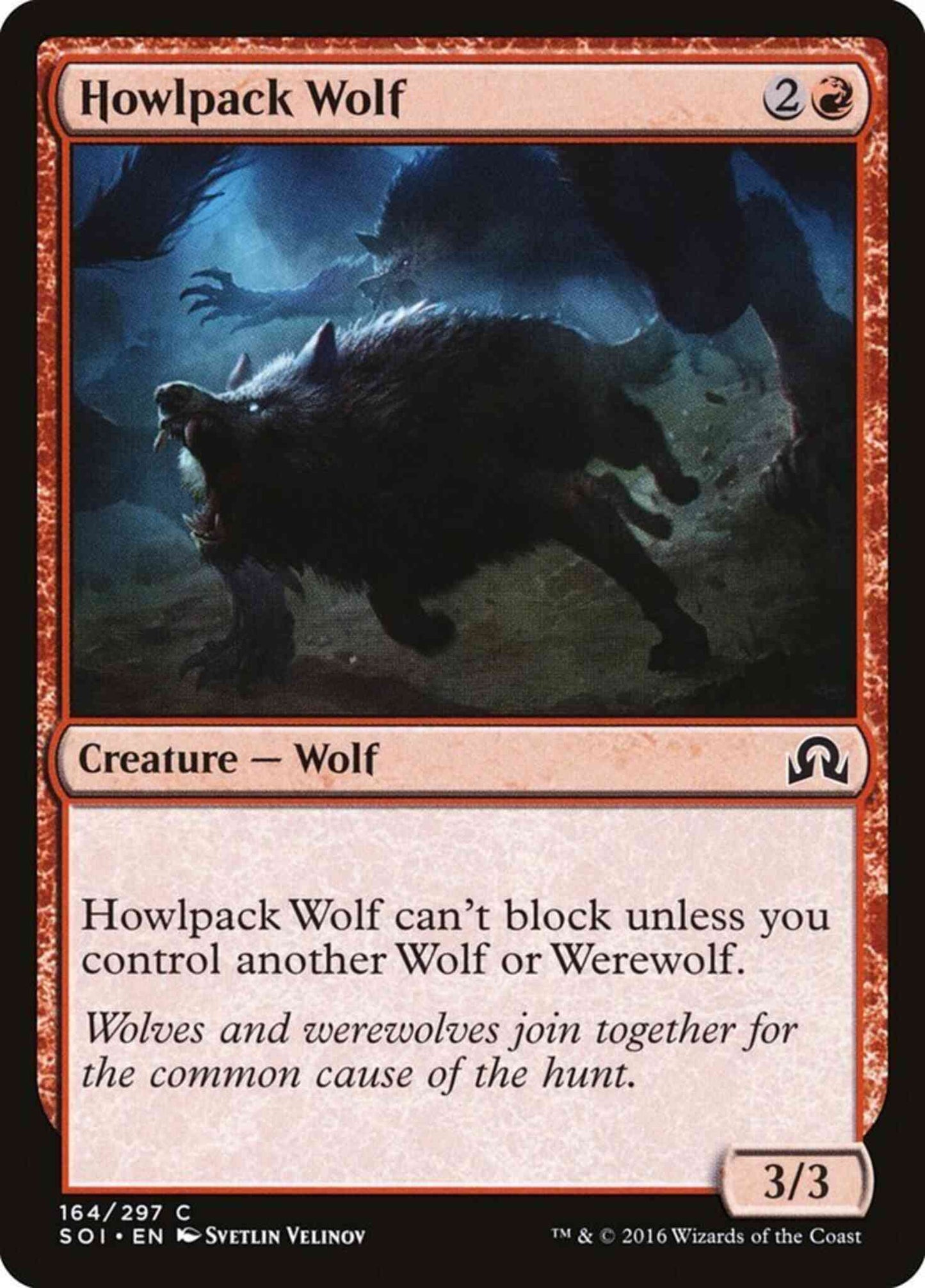 Howlpack Wolf [164] [Shadows over Innistrad] [Non-Foil]