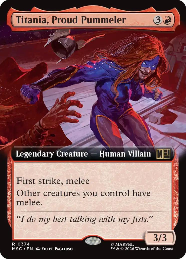 Titania, Proud Pummeler [374] [Extended Art] [Marvel Super Heroes: Commander] [Non-Foil]