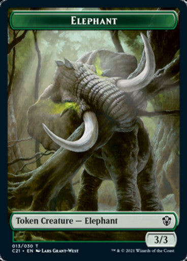 Elephant Token (13) // Frog Lizard Token (14) [Commander 2021 Tokens] [Non-Foil]