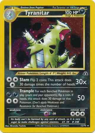 Tyranitar - 12/75 - Rare - Unlimited [neo2U-12] [Holo]