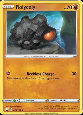 Rolycoly - 078/163 - Common [swsh5-078] [Reverse Holo]